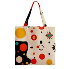 Geometric Design Zipper Grocery Tote Bag