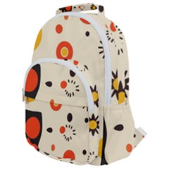 Geometric Design Rounded Multi Pocket Backpack