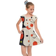 Geometric Design Kids  Cap Sleeve Dress