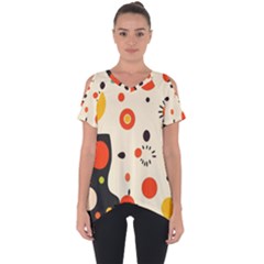 Geometric Design Cut Out Side Drop T-shirt by myclothy