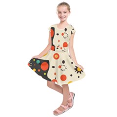 Geometric Design Kids  Short Sleeve Dress