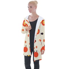 Geometric Design Longline Hooded Cardigan