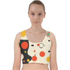 Geometric Design Velvet Racer Back Crop Top