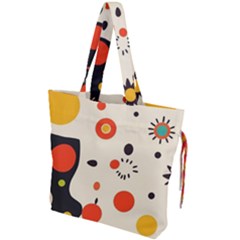 Geometric Design Drawstring Tote Bag