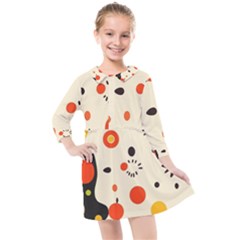 Geometric Design Kids  Quarter Sleeve Shirt Dress