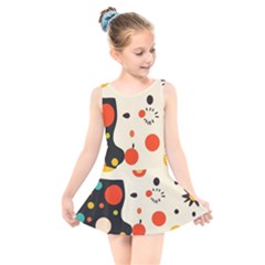 Geometric Design Kids  Skater Dress Swimsuit