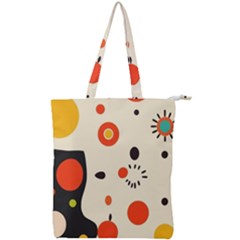 Geometric Design Double Zip Up Tote Bag