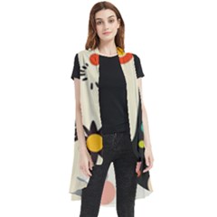 Geometric Design Sleeveless Chiffon Waistcoat Shirt