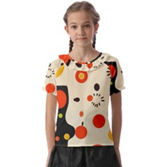 Geometric Design Kids  Frill Chiffon Blouse