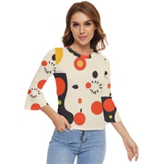 Geometric Design Bell Sleeve Top