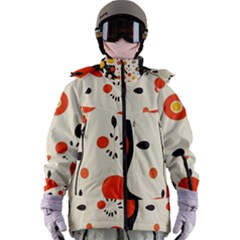 Geometric Design Women s Zip Ski And Snowboard Waterproof Breathable Jacket