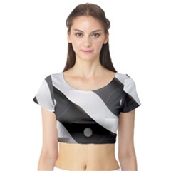 Geometric Design O6 Short Sleeve Crop Top