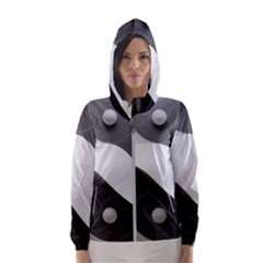 Geometric Design O6 Women s Hooded Windbreaker