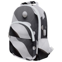 Geometric Design O6 Rounded Multi Pocket Backpack by myclothy