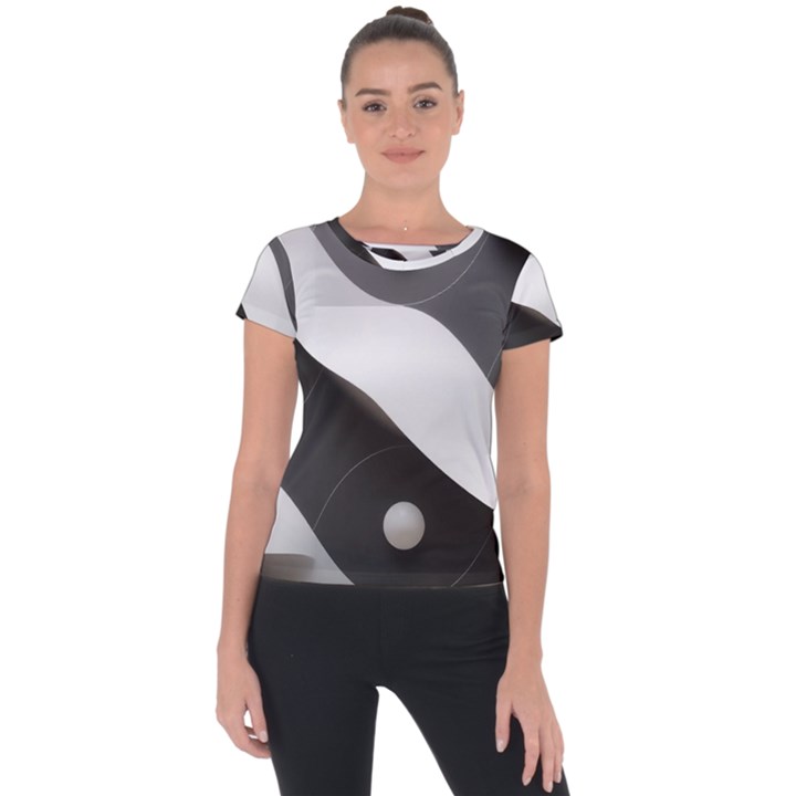 Geometric Design o6 Short Sleeve Sports Top 