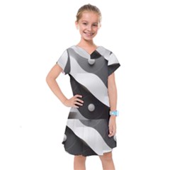 Geometric Design O6 Kids  Drop Waist Dress