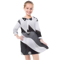 Geometric Design O6 Kids  Quarter Sleeve Shirt Dress