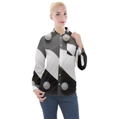 Geometric Design O6 Women s Long Sleeve Pocket Shirt