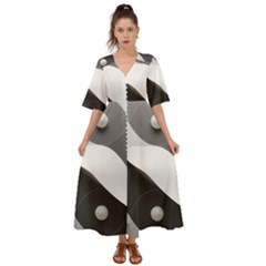 Geometric Design O6 Kimono Sleeve Boho Dress