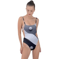 Geometric Design O6 Tie Strap One Piece Swimsuit