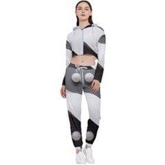 Geometric Design O6 Cropped Zip Up Lounge Set