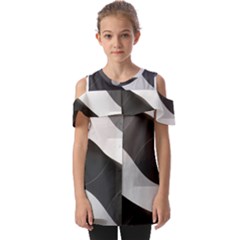 Geometric Design O6 Fold Over Open Sleeve Top by myclothy