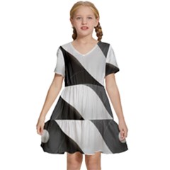 Geometric Design O6 Kids  Short Sleeve Tiered Mini Dress