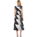 Geometric Design o6 V-Neck Drawstring Shoulder Sleeveless Maxi Dress View4