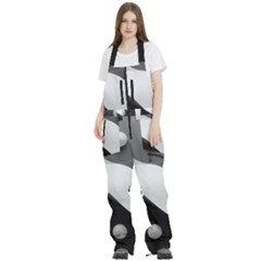 Geometric Design O6 Women s Front Zip Ski And Snowboard Bib Pants by myclothy