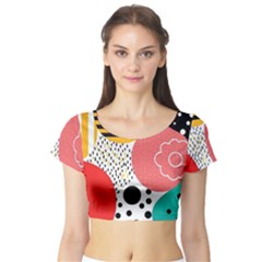 Geometric Design 07 Short Sleeve Crop Top