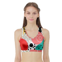 Geometric Design 07 Sports Bra With Border