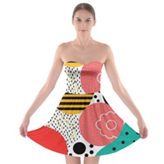 Geometric Design 07 Strapless Bra Top Dress