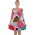 Geometric Design 07 Quarter Sleeve Skater Dress View1