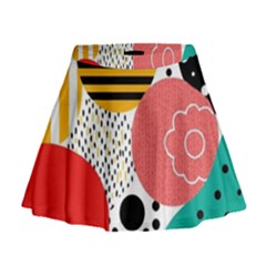 Geometric Design 07 Mini Flare Skirt