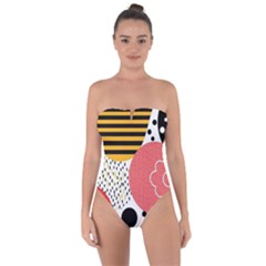 Geometric Design 07 Tie Back One Piece Swimsuit