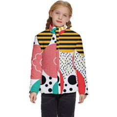 Geometric Design 07 Kids  Puffer Bubble Jacket Coat