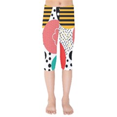 Geometric Design 07 Kids  Capri Leggings  by myclothy