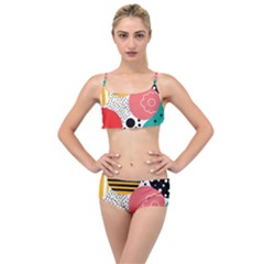 Geometric Design 07 Layered Top Bikini Set