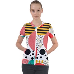 Geometric Design 07 Short Sleeve Zip Up Jacket