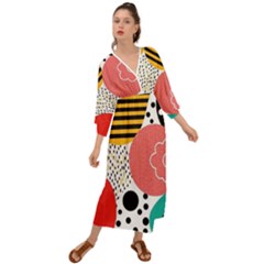 Geometric Design 07 Grecian Style  Maxi Dress