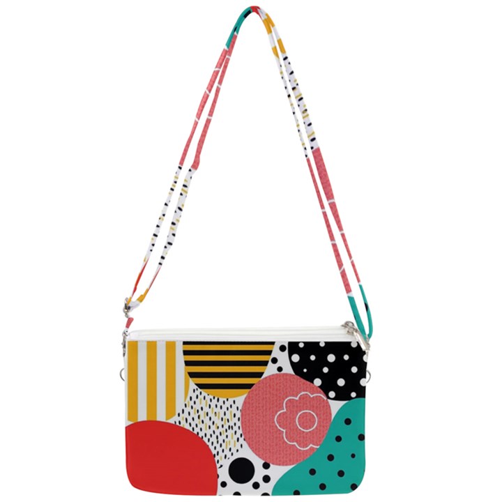 Geometric Design 07 Double Gusset Crossbody Bag