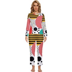 Geometric Design 07 Womens  Long Sleeve Lightweight Pajamas Set