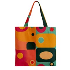 Geometric Design 08 Zipper Grocery Tote Bag