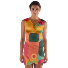 Geometric Design 08 Wrap Front Bodycon Dress