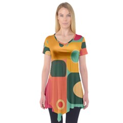 Geometric Design 08 Short Sleeve Tunic  by myclothy