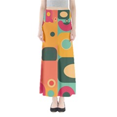 Geometric Design 08 Full Length Maxi Skirt