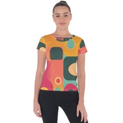 Geometric Design 08 Short Sleeve Sports Top 