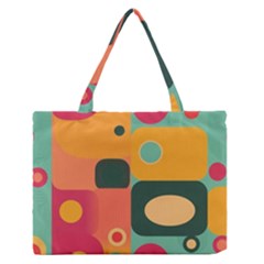 Geometric Design 08 Zipper Medium Tote Bag