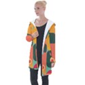 Geometric Design 08 Longline Hooded Cardigan View1