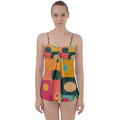 Geometric Design 08 Babydoll Tankini Set